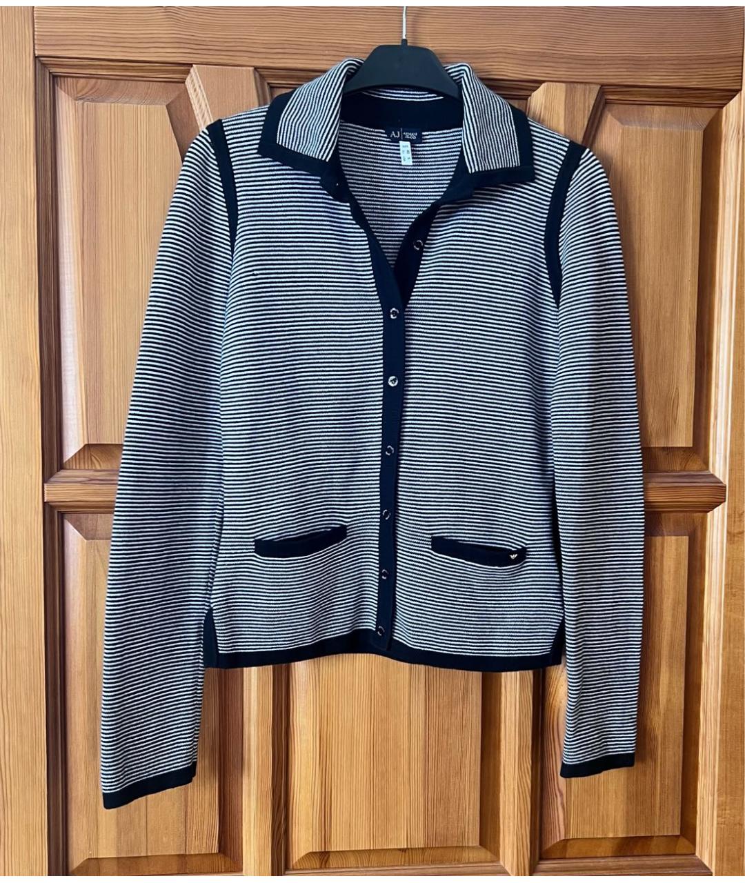 ARMANI JEANS Темно-синий хлопковый кардиган, фото 4