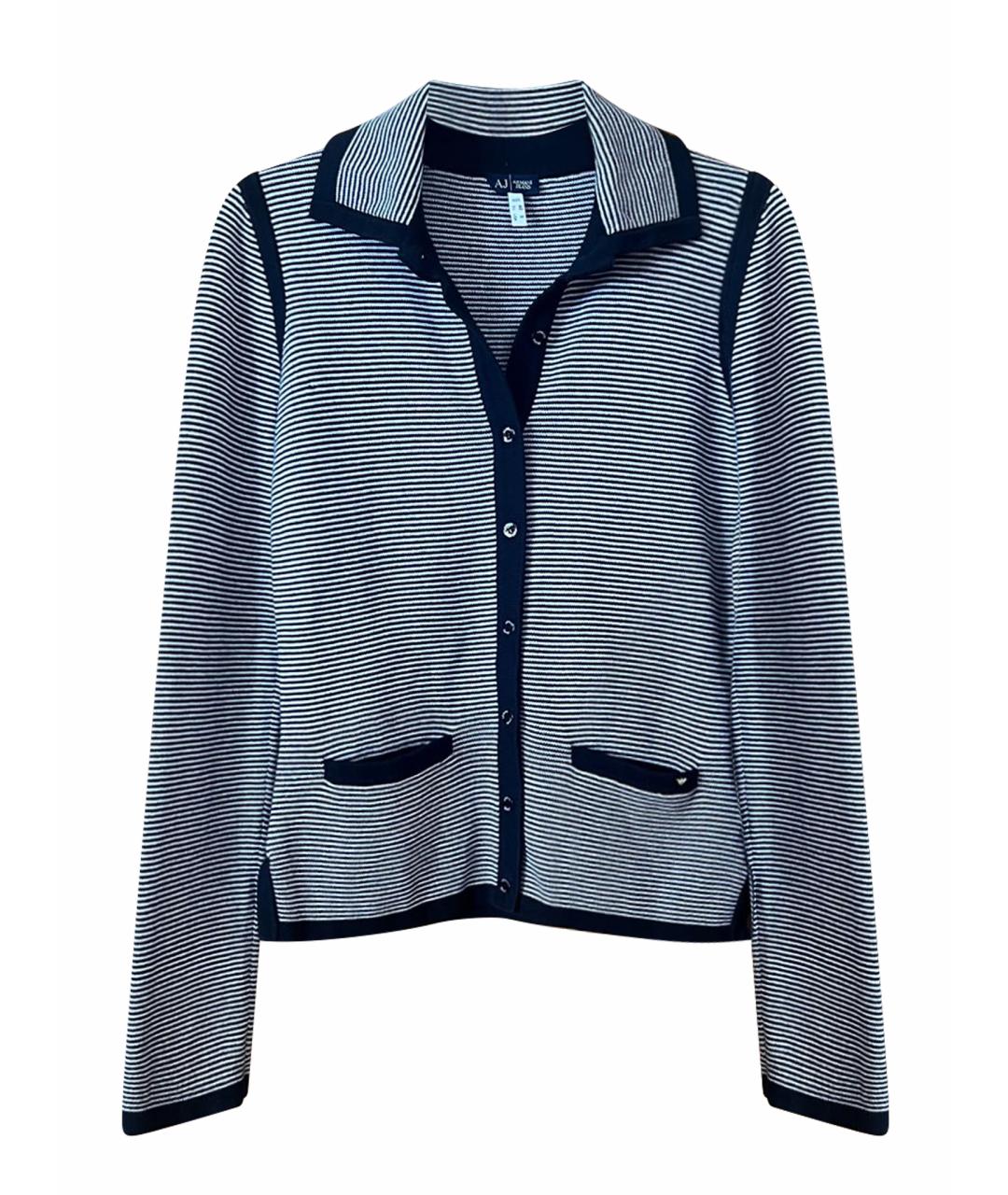 ARMANI JEANS Темно-синий хлопковый кардиган, фото 1