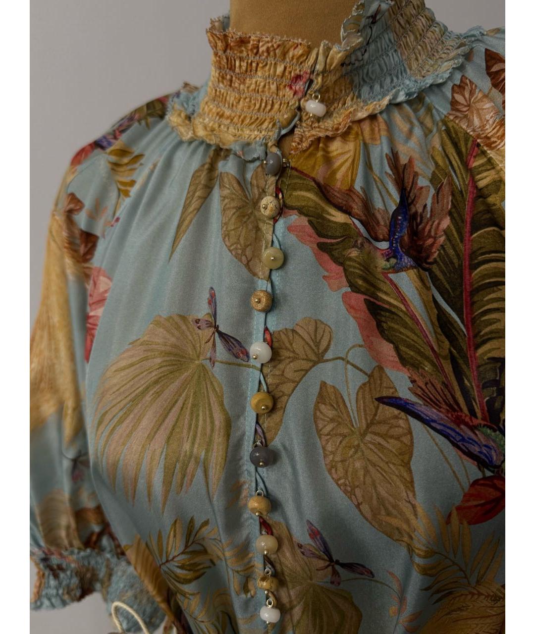 ZIMMERMANN Голубое шелковое повседневное платье, фото 4