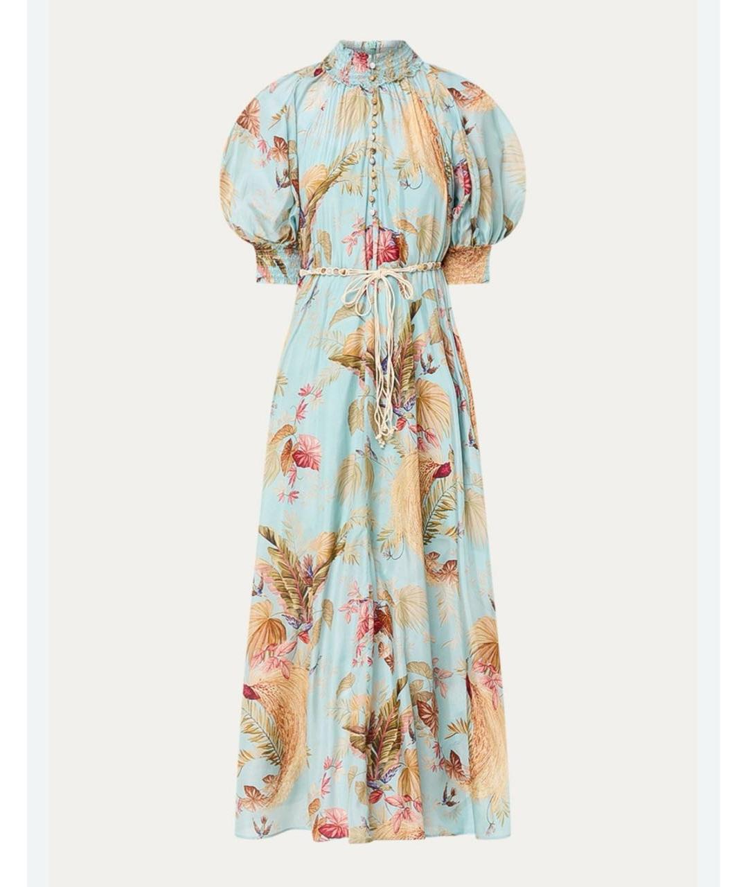 ZIMMERMANN Голубое шелковое повседневное платье, фото 8