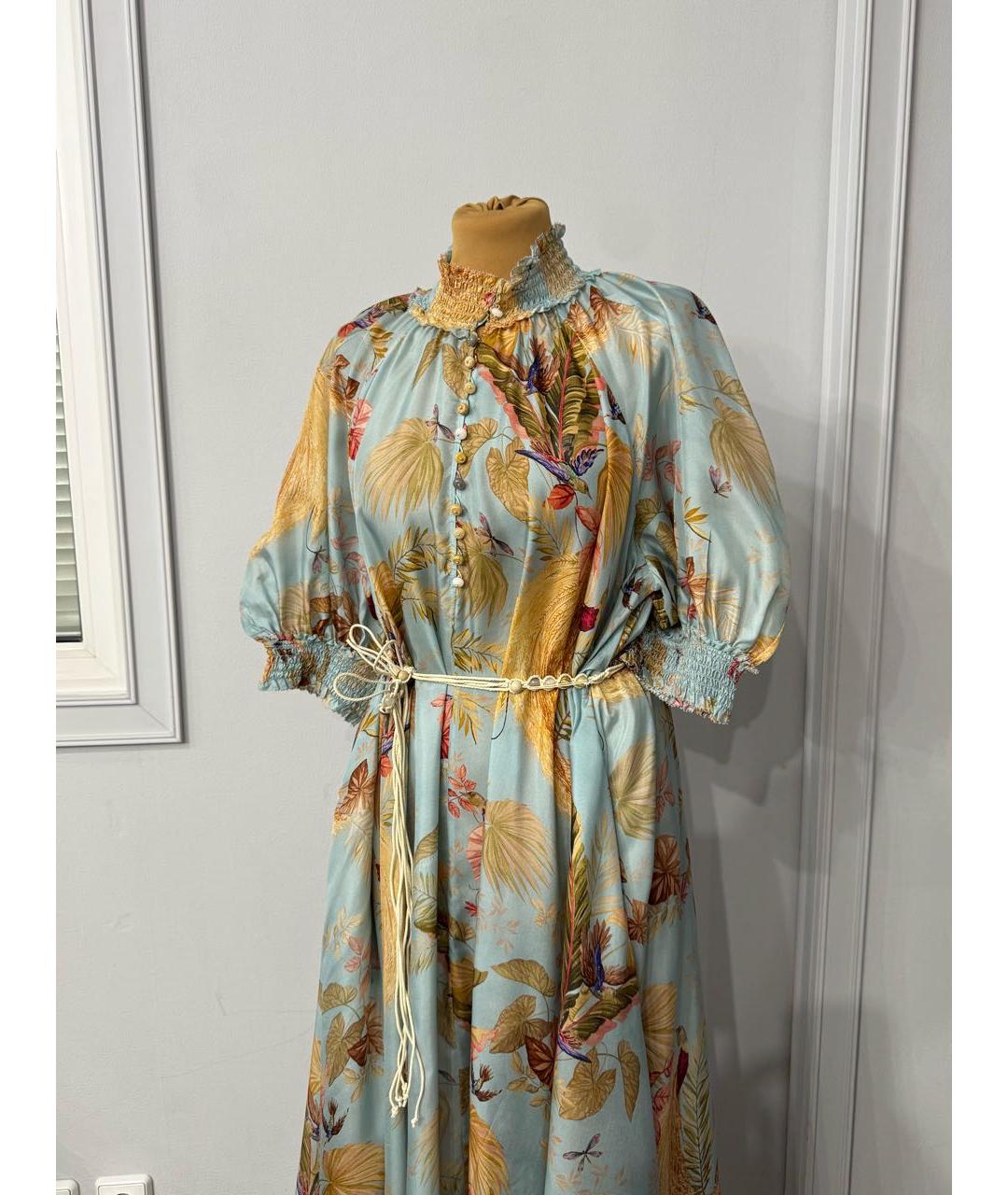 ZIMMERMANN Голубое шелковое повседневное платье, фото 3