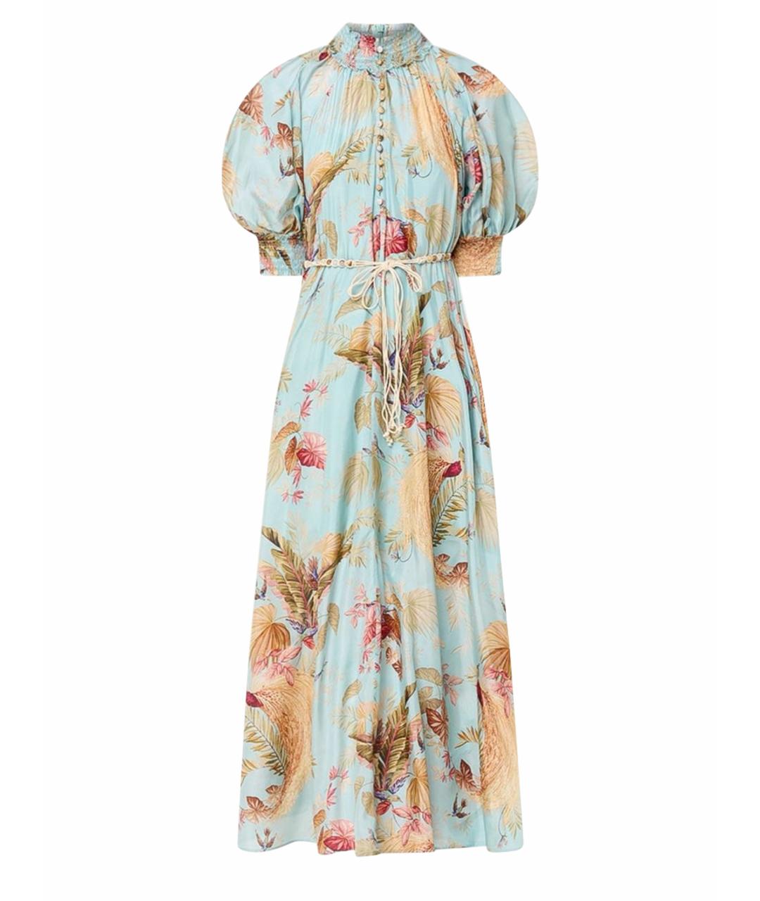 ZIMMERMANN Голубое шелковое повседневное платье, фото 1
