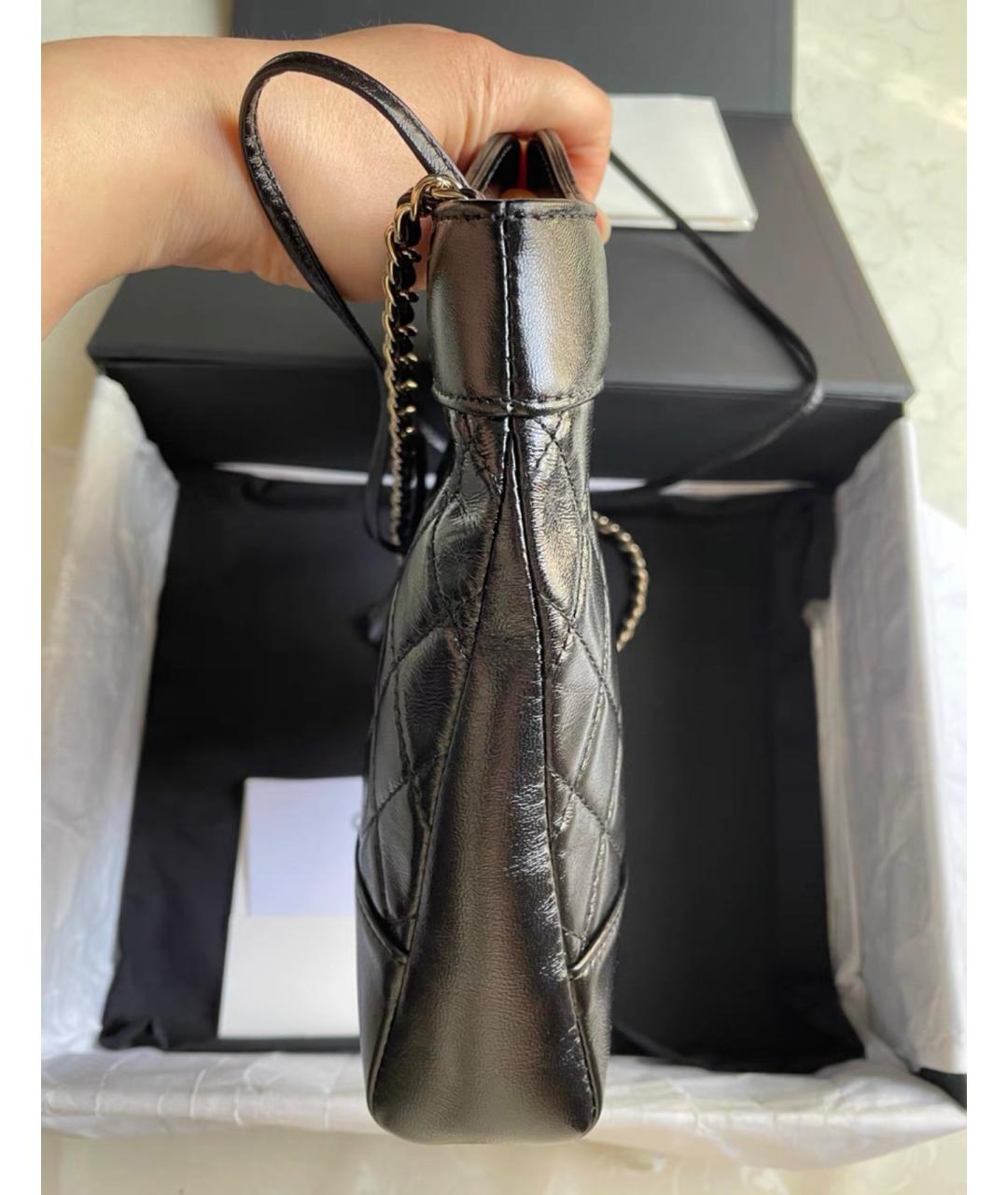 CHANEL Черная кожаная сумка через плечо, фото 6