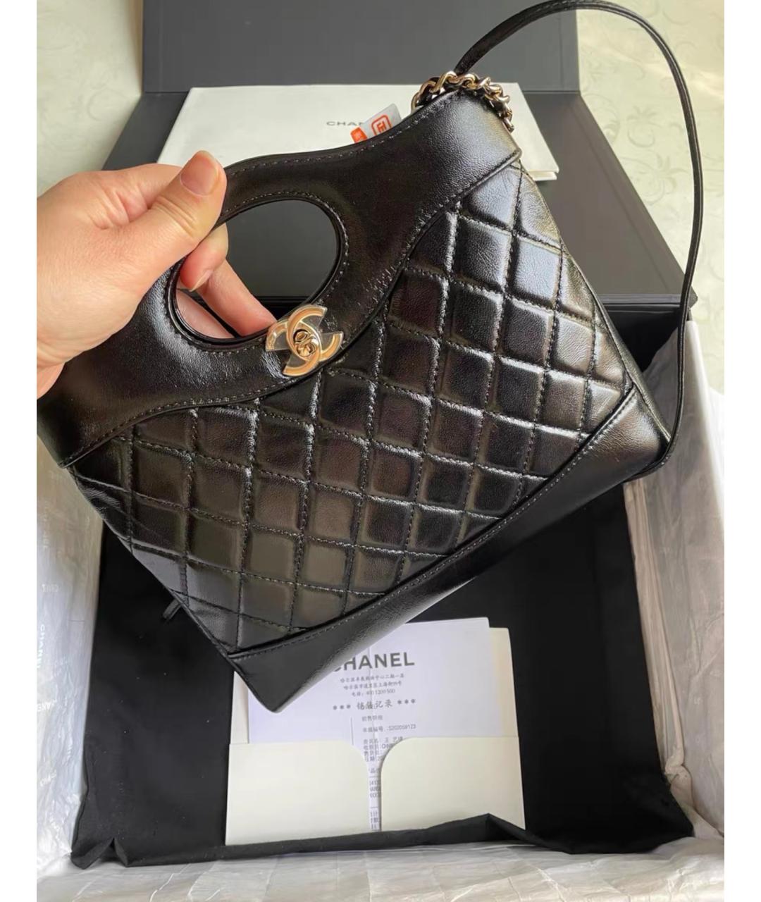 CHANEL Черная кожаная сумка через плечо, фото 3