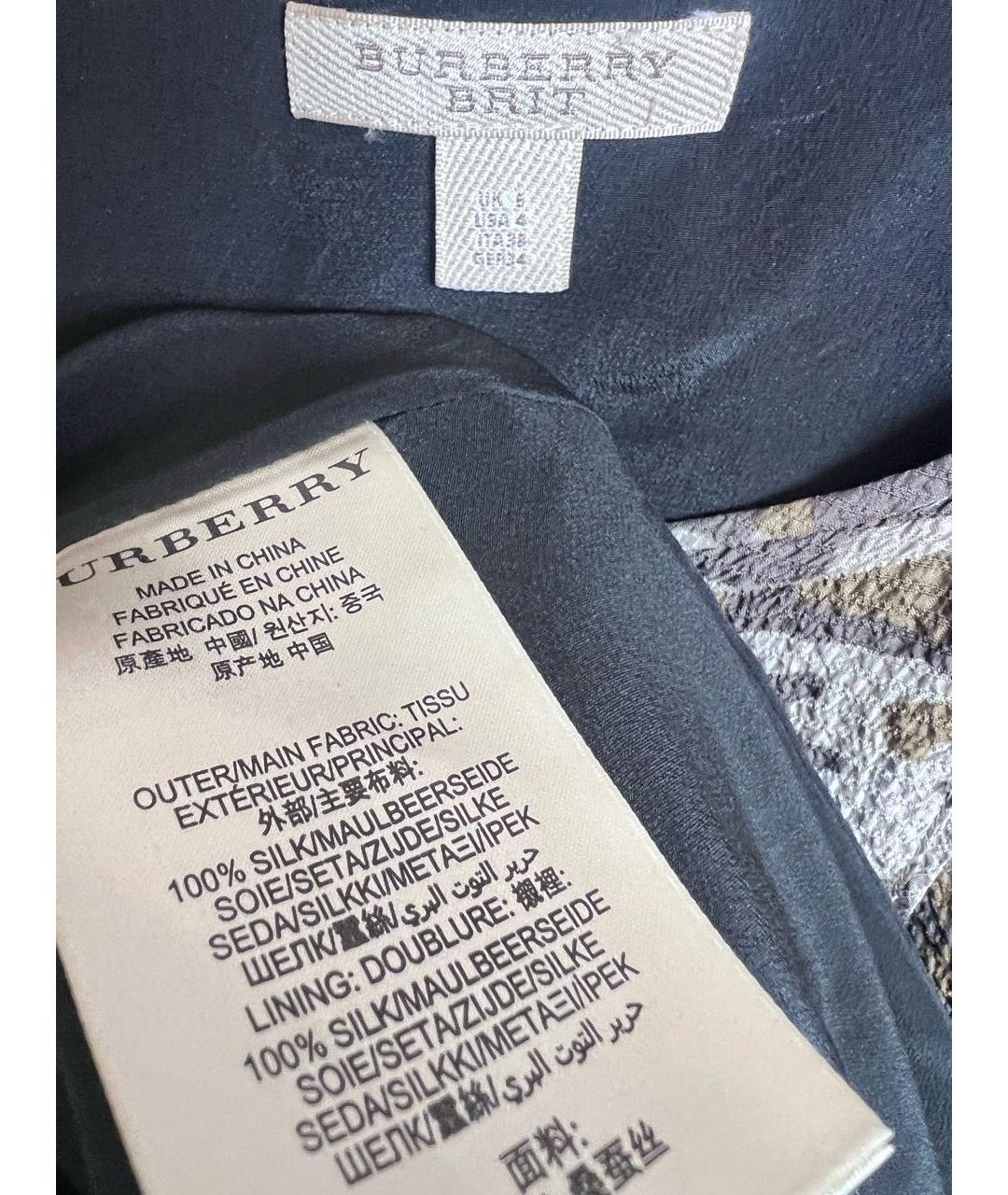 BURBERRY Бежевое шелковое повседневное платье, фото 3