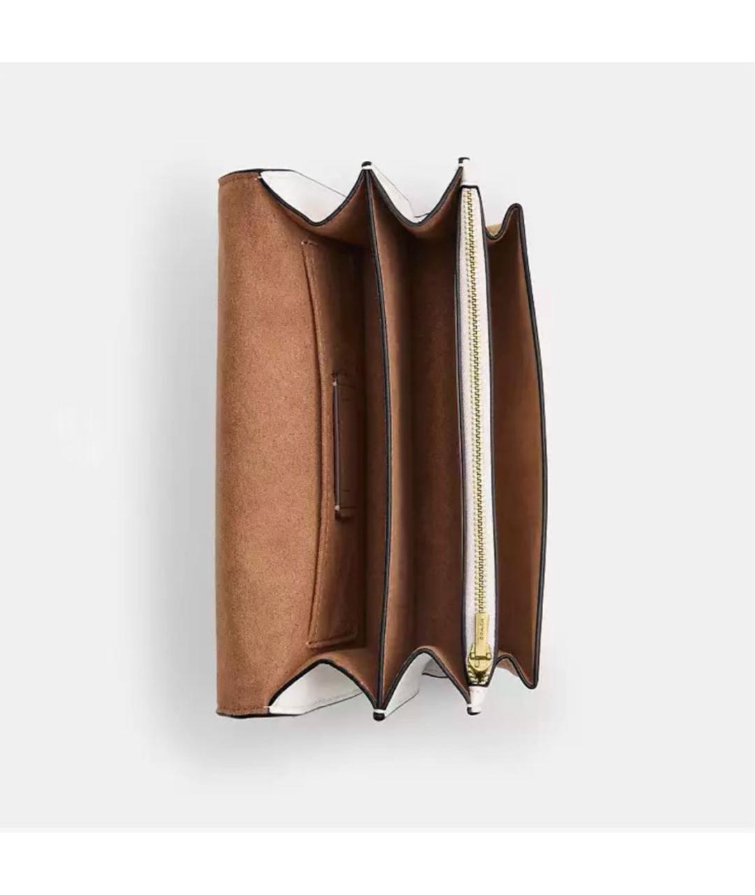 COACH Бежевая сумка через плечо из лакированной кожи, фото 2