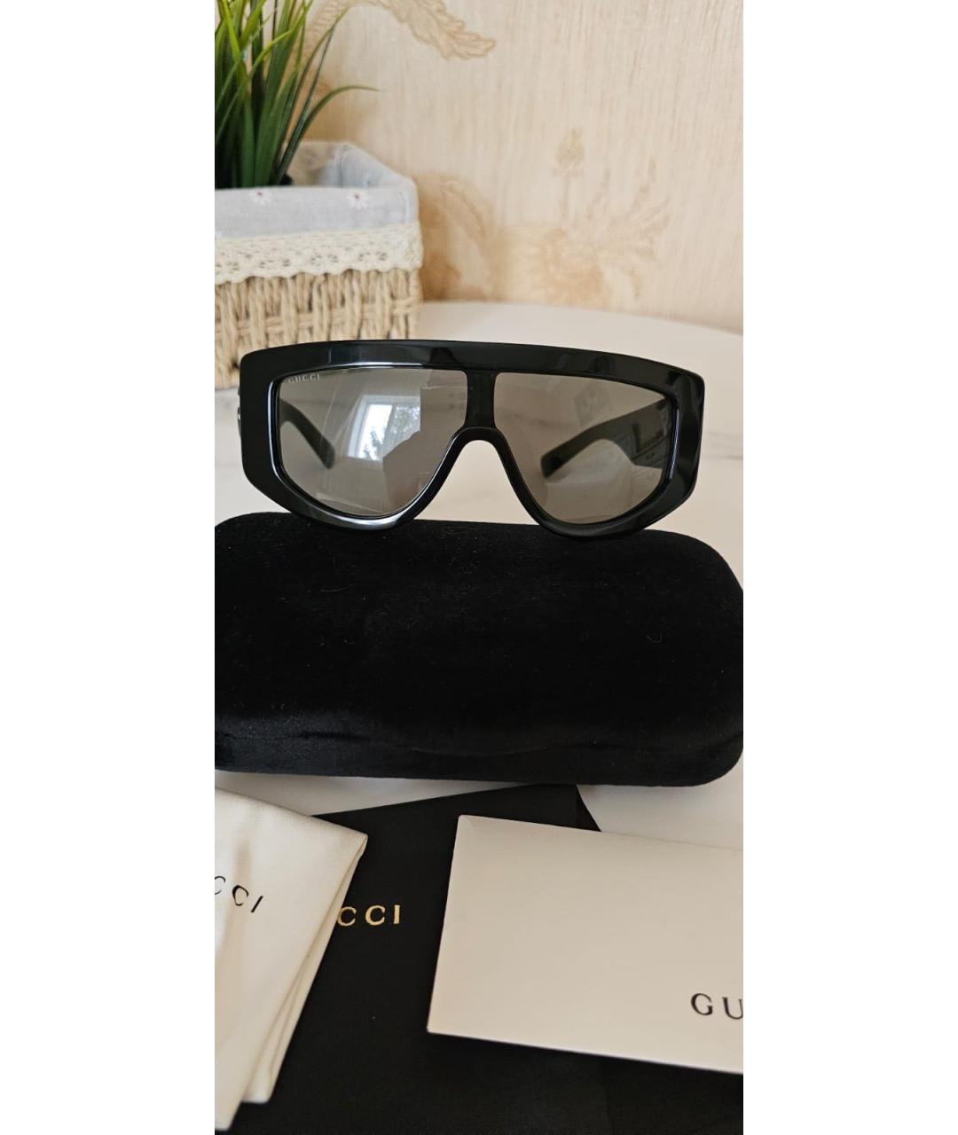 GUCCI Черные пластиковые солнцезащитные очки, фото 2