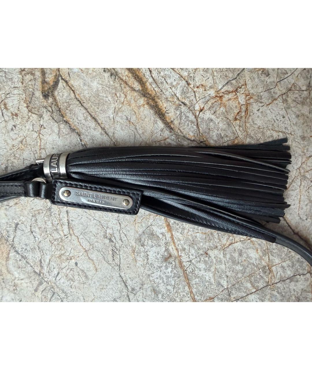 SAINT LAURENT Черная кожаная сумка через плечо, фото 7