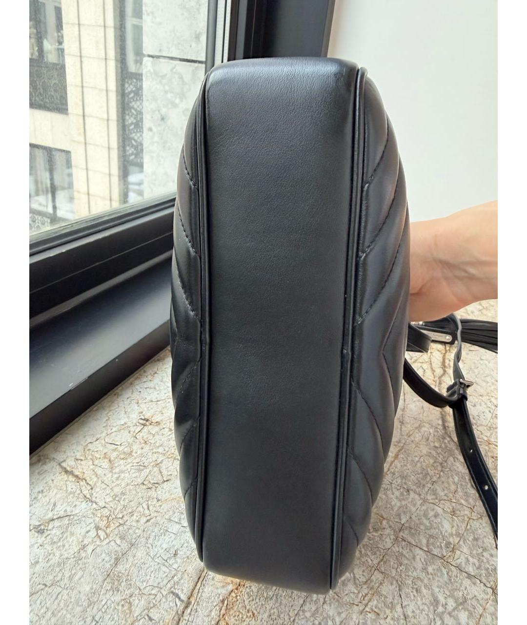 SAINT LAURENT Черная кожаная сумка через плечо, фото 5