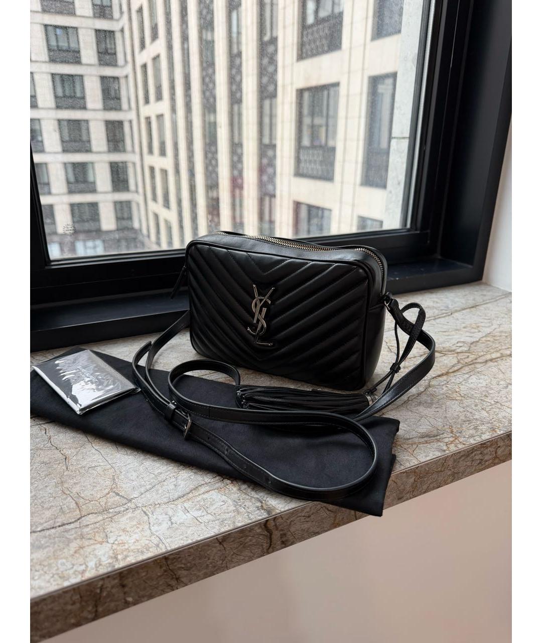 SAINT LAURENT Черная кожаная сумка через плечо, фото 2