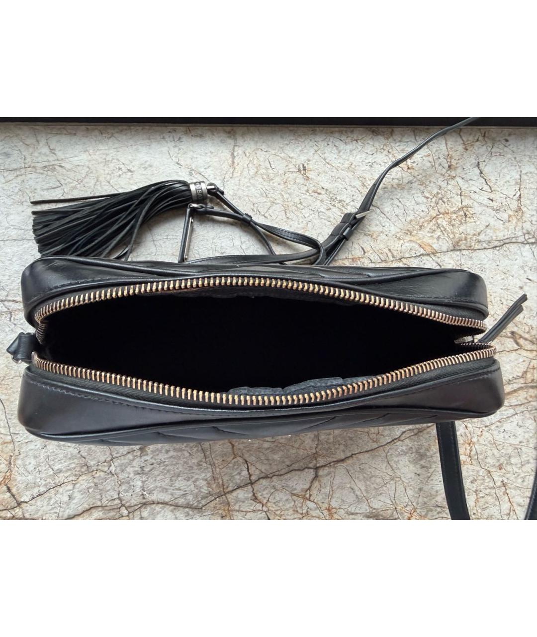 SAINT LAURENT Черная кожаная сумка через плечо, фото 4