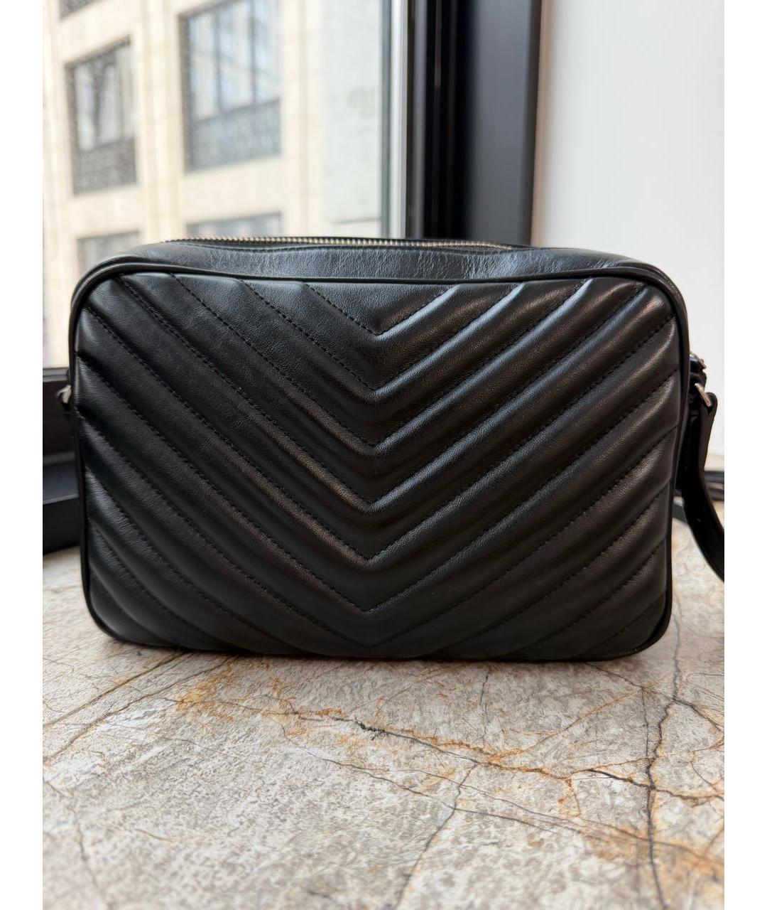 SAINT LAURENT Черная кожаная сумка через плечо, фото 3