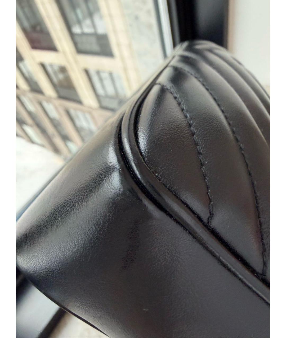 SAINT LAURENT Черная кожаная сумка через плечо, фото 6