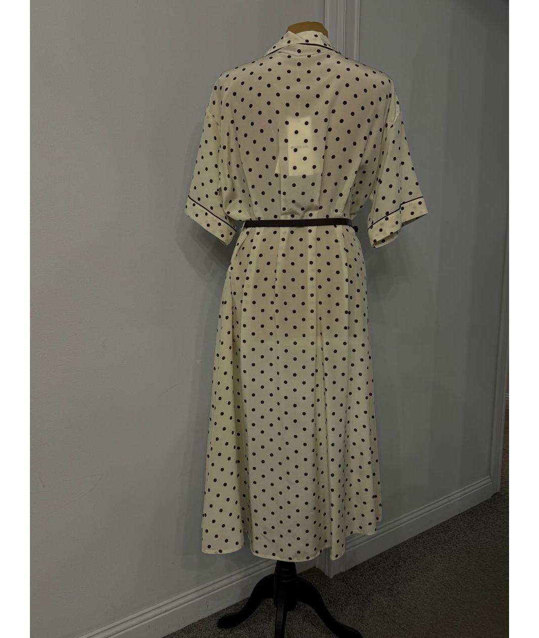 P.A.R.O.S.H. Бежевое шелковое повседневное платье, фото 3