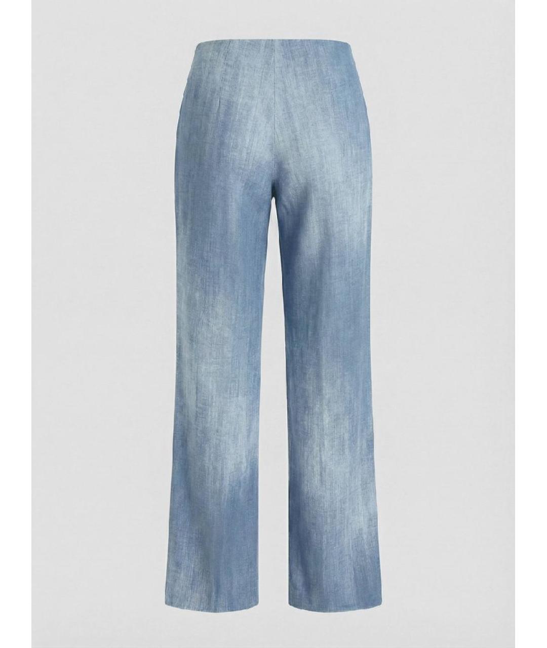 ERMANNO SCERVINO Голубые вискозные брюки широкие, фото 2