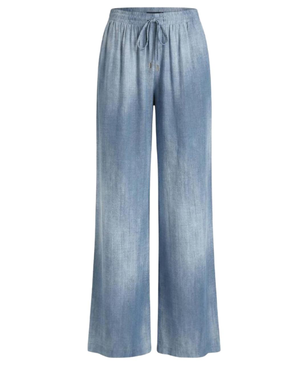 ERMANNO SCERVINO Голубые вискозные брюки широкие, фото 1