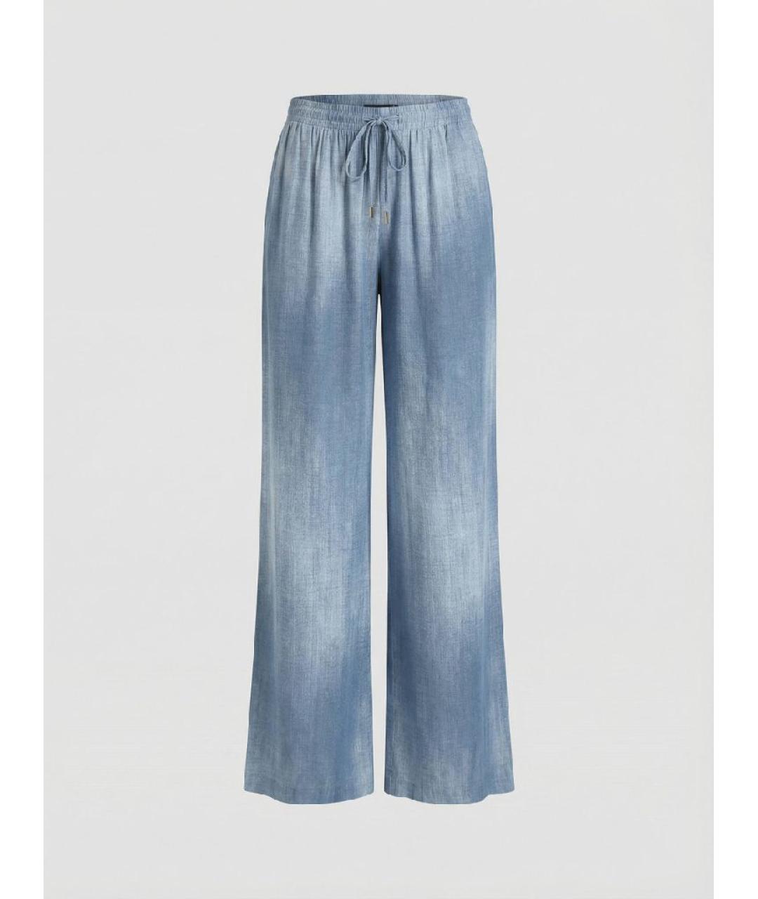 ERMANNO SCERVINO Голубые вискозные брюки широкие, фото 10