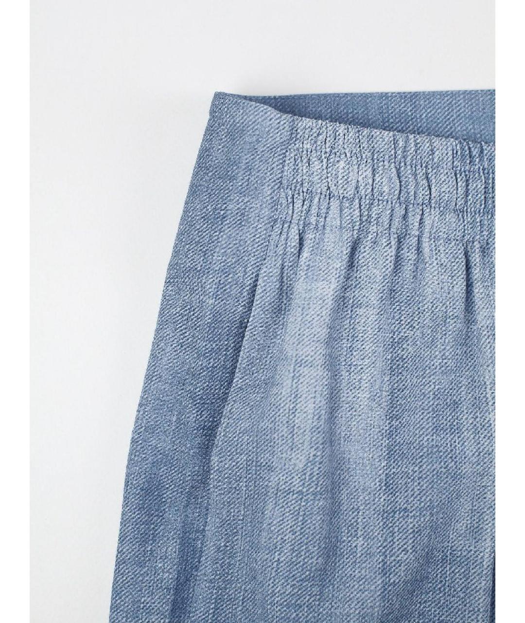 ERMANNO SCERVINO Голубые вискозные брюки широкие, фото 9