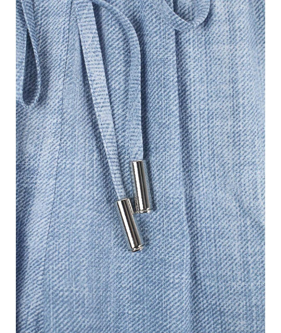 ERMANNO SCERVINO Голубые вискозные брюки широкие, фото 5