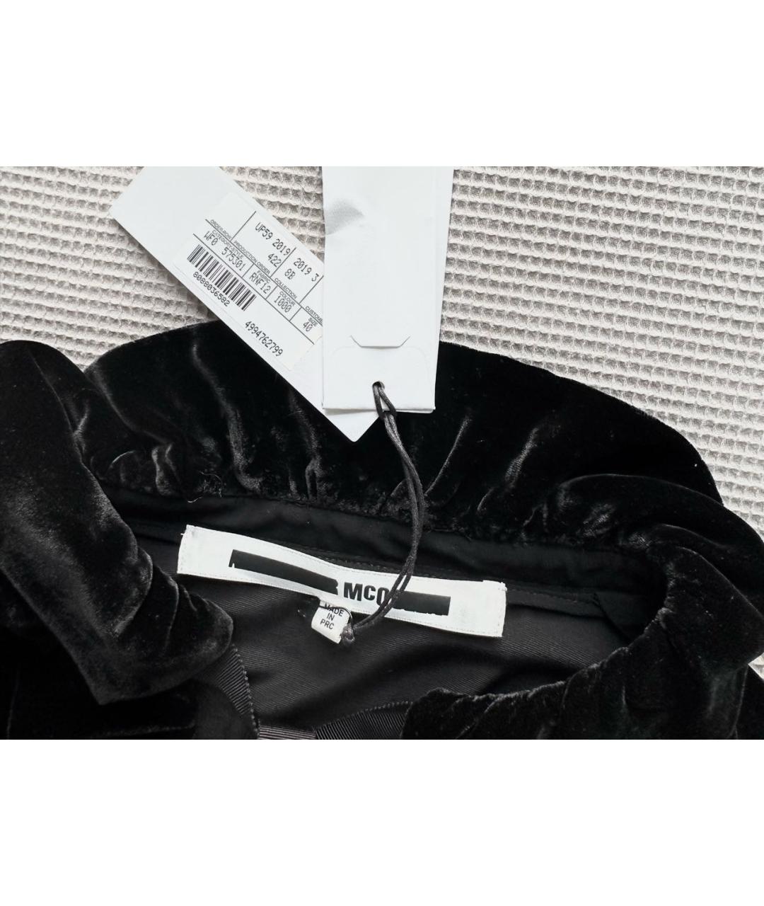 MCQ ALEXANDER MCQUEEN Черное шелковое коктейльное платье, фото 3