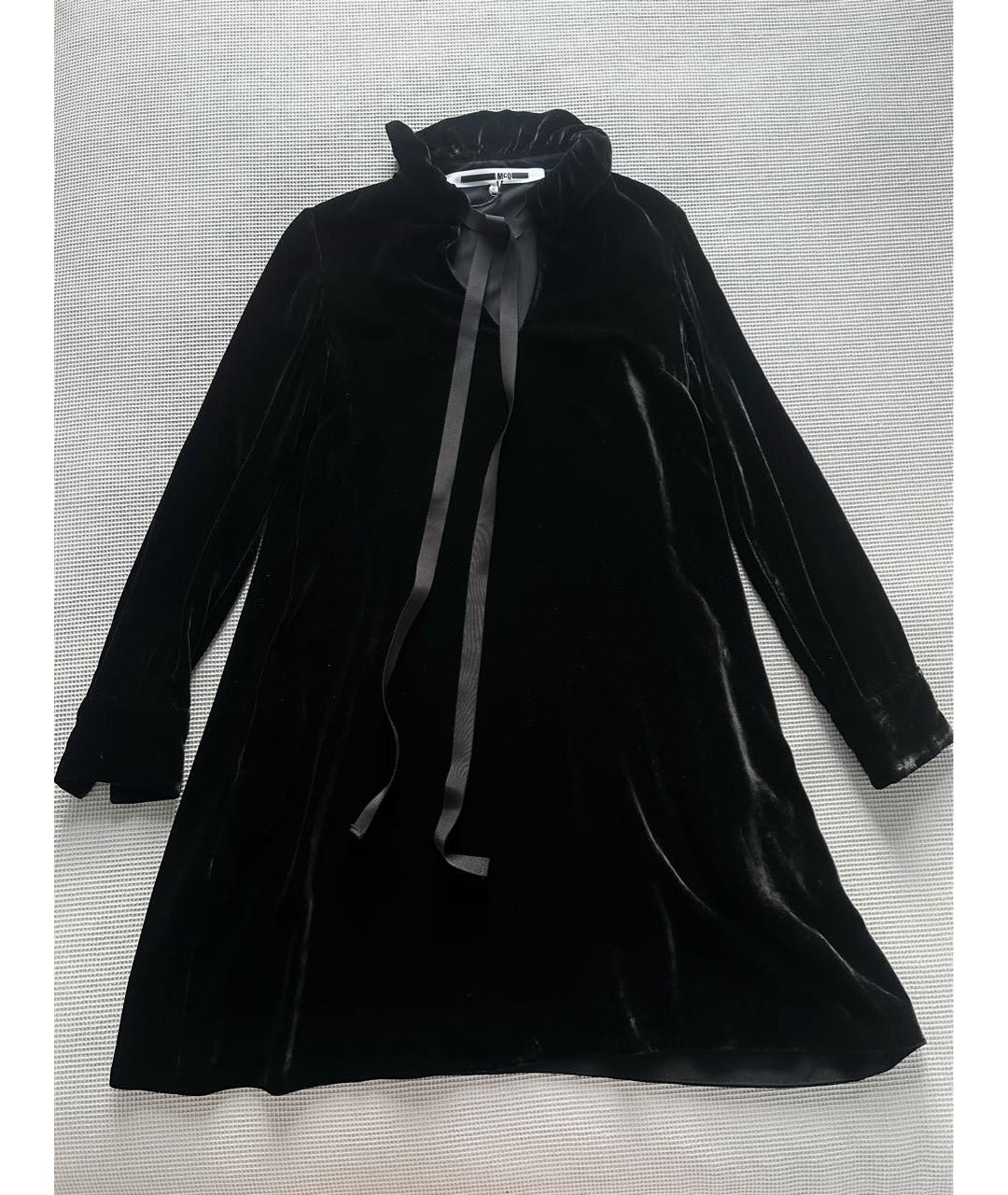 MCQ ALEXANDER MCQUEEN Черное шелковое коктейльное платье, фото 8