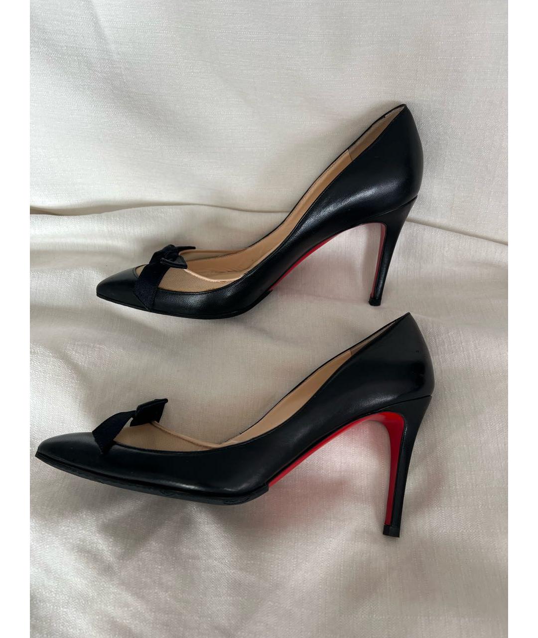 CHRISTIAN LOUBOUTIN Черные кожаные туфли, фото 7