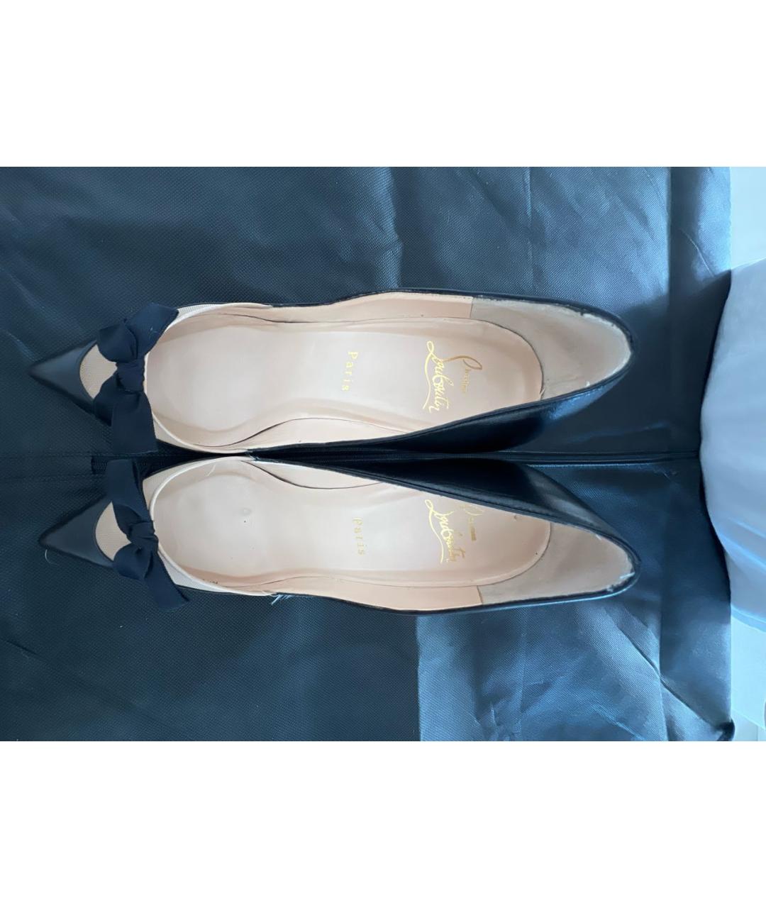 CHRISTIAN LOUBOUTIN Черные кожаные туфли, фото 3