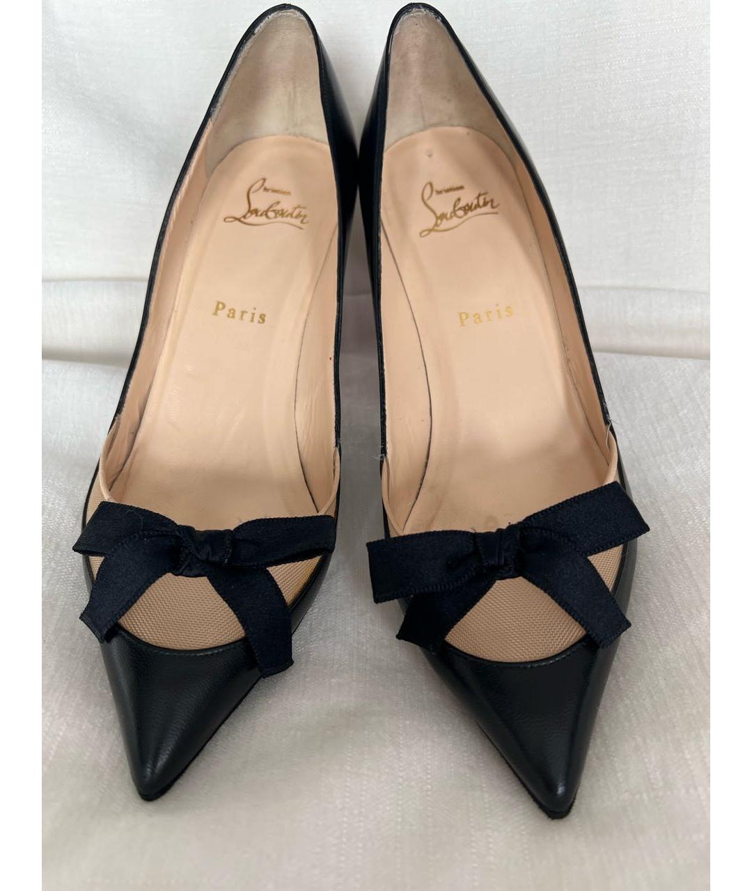 CHRISTIAN LOUBOUTIN Черные кожаные туфли, фото 2