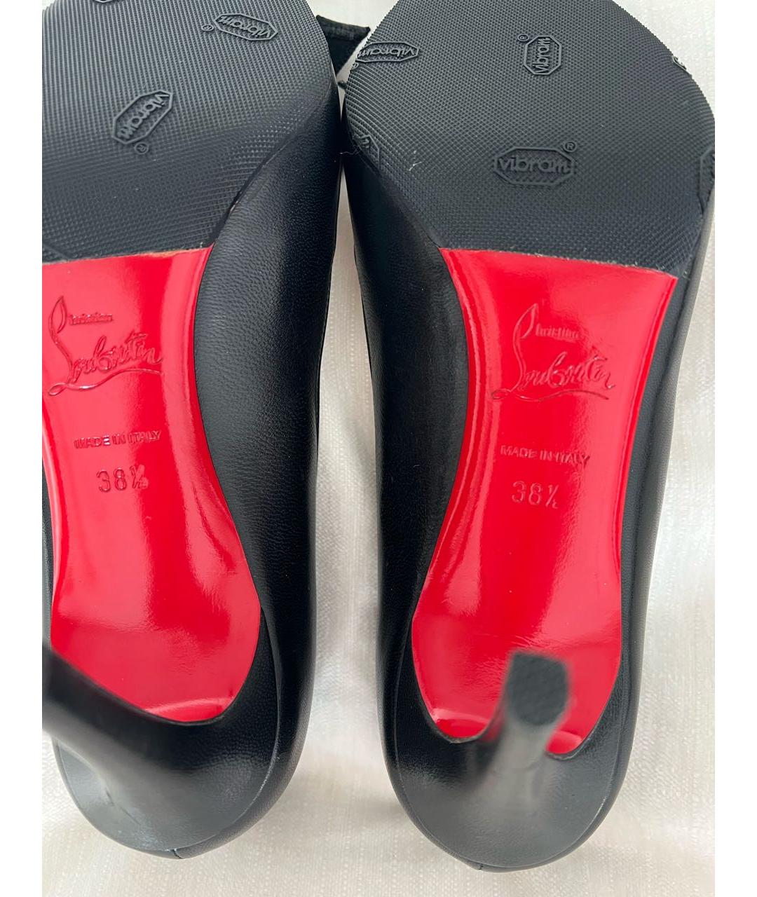 CHRISTIAN LOUBOUTIN Черные кожаные туфли, фото 5