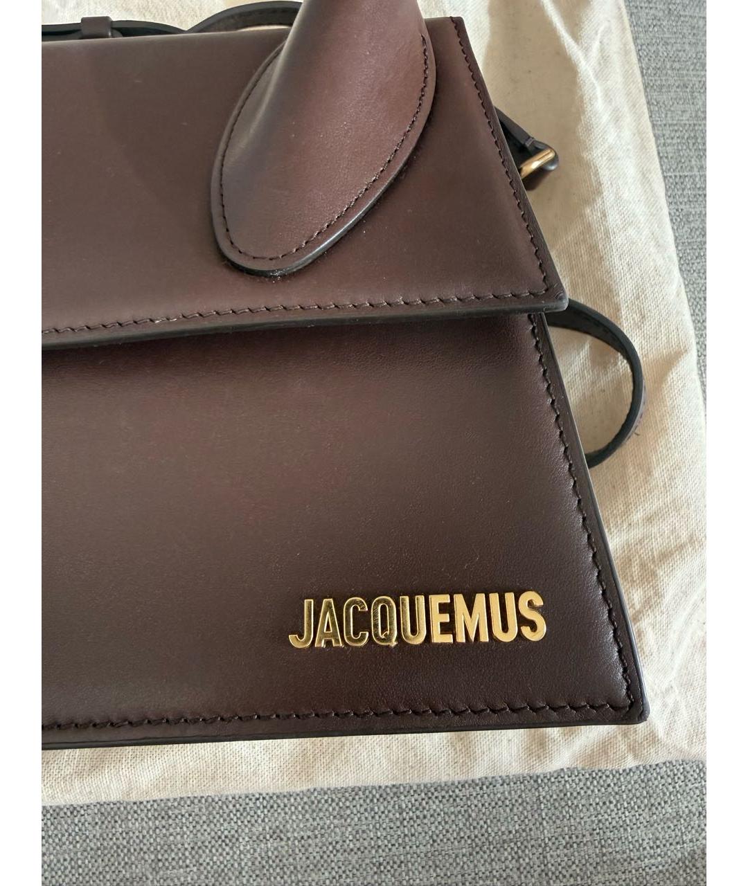 JACQUEMUS Коричневая кожаная сумка через плечо, фото 8