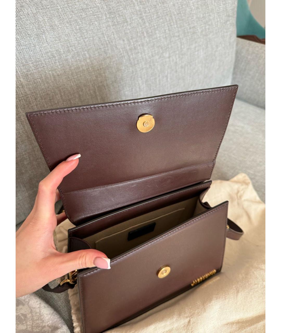 JACQUEMUS Коричневая кожаная сумка через плечо, фото 4