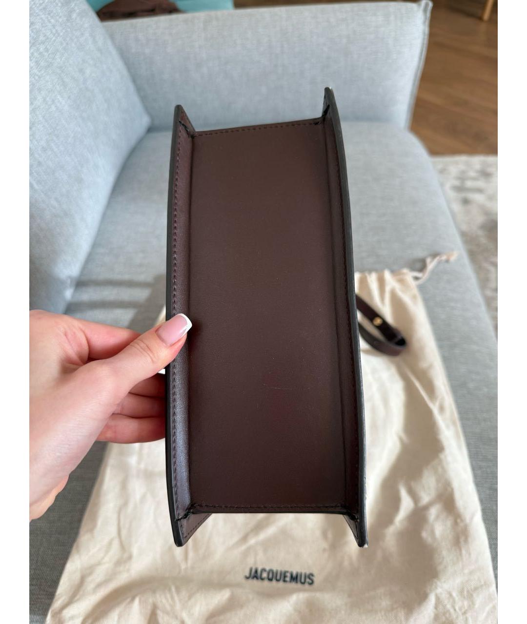 JACQUEMUS Коричневая кожаная сумка через плечо, фото 6