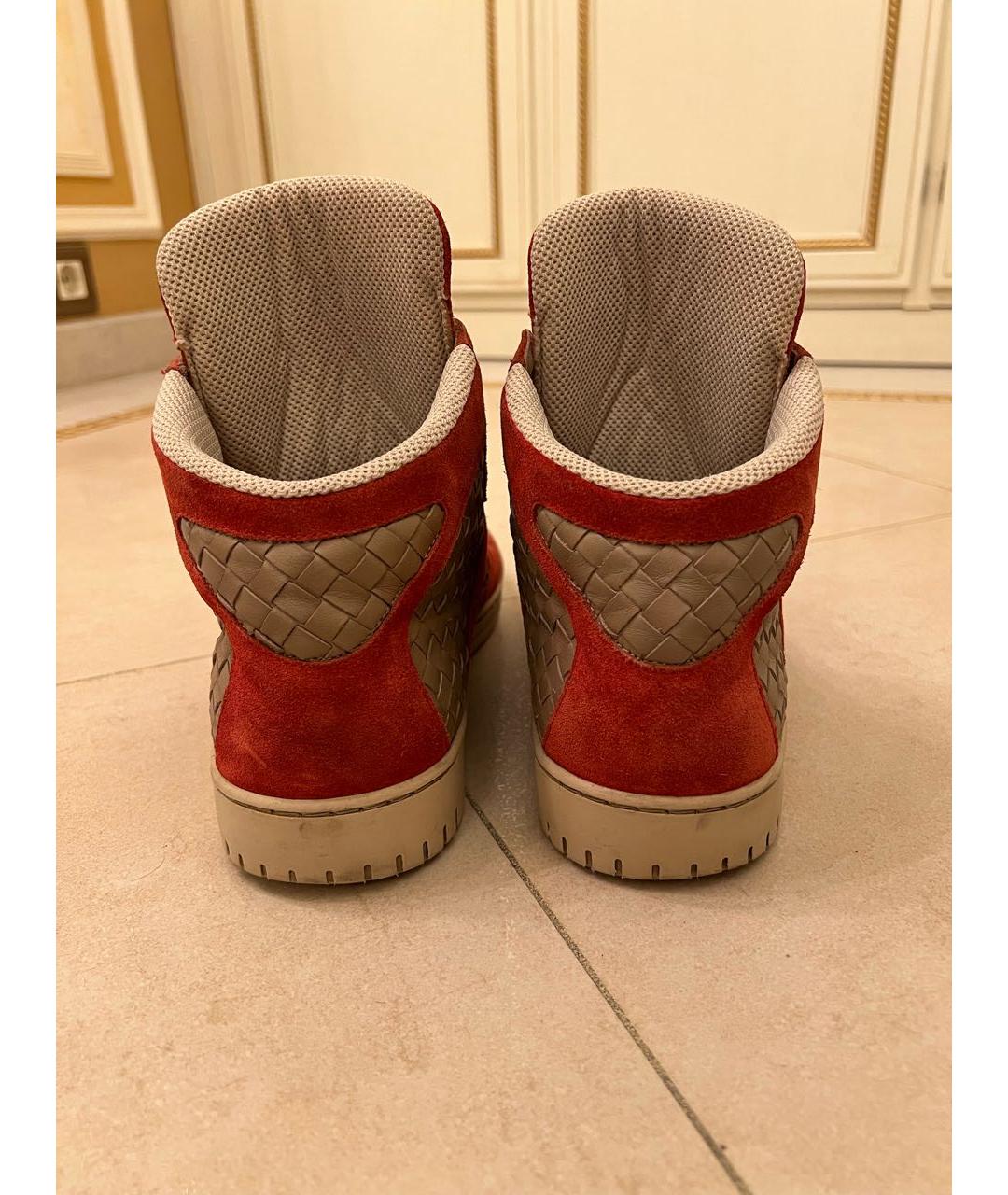 BOTTEGA VENETA Красные высокие кроссовки / кеды, фото 4