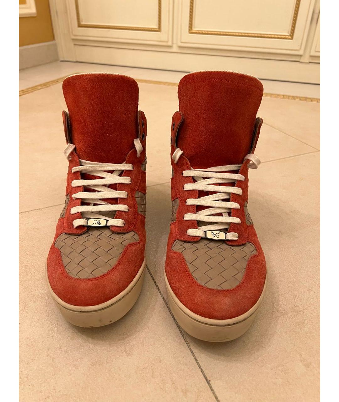 BOTTEGA VENETA Красные высокие кроссовки / кеды, фото 2