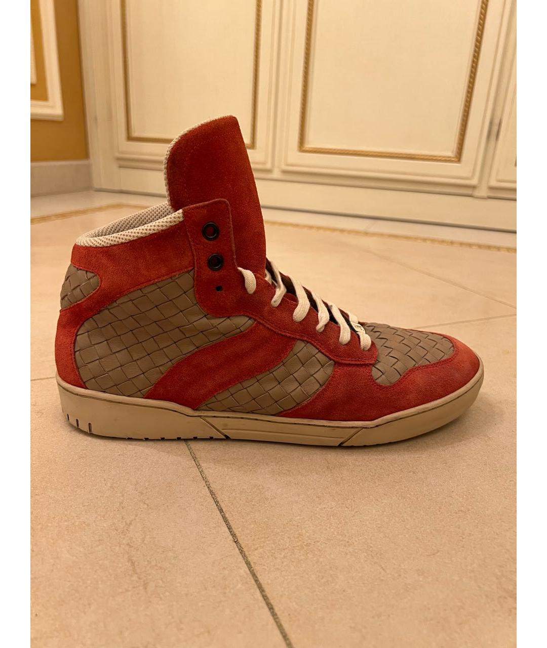 BOTTEGA VENETA Красные высокие кроссовки / кеды, фото 5