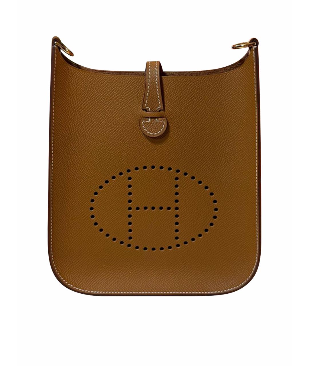 HERMES Коричневая кожаная сумка через плечо, фото 1