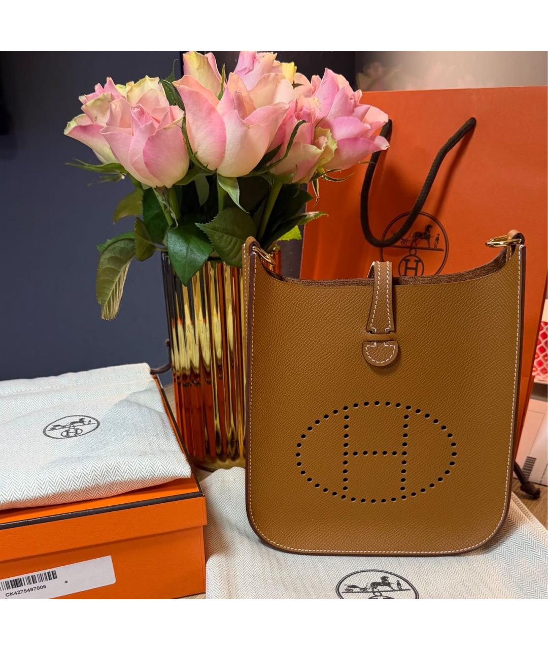 HERMES Коричневая кожаная сумка через плечо, фото 2