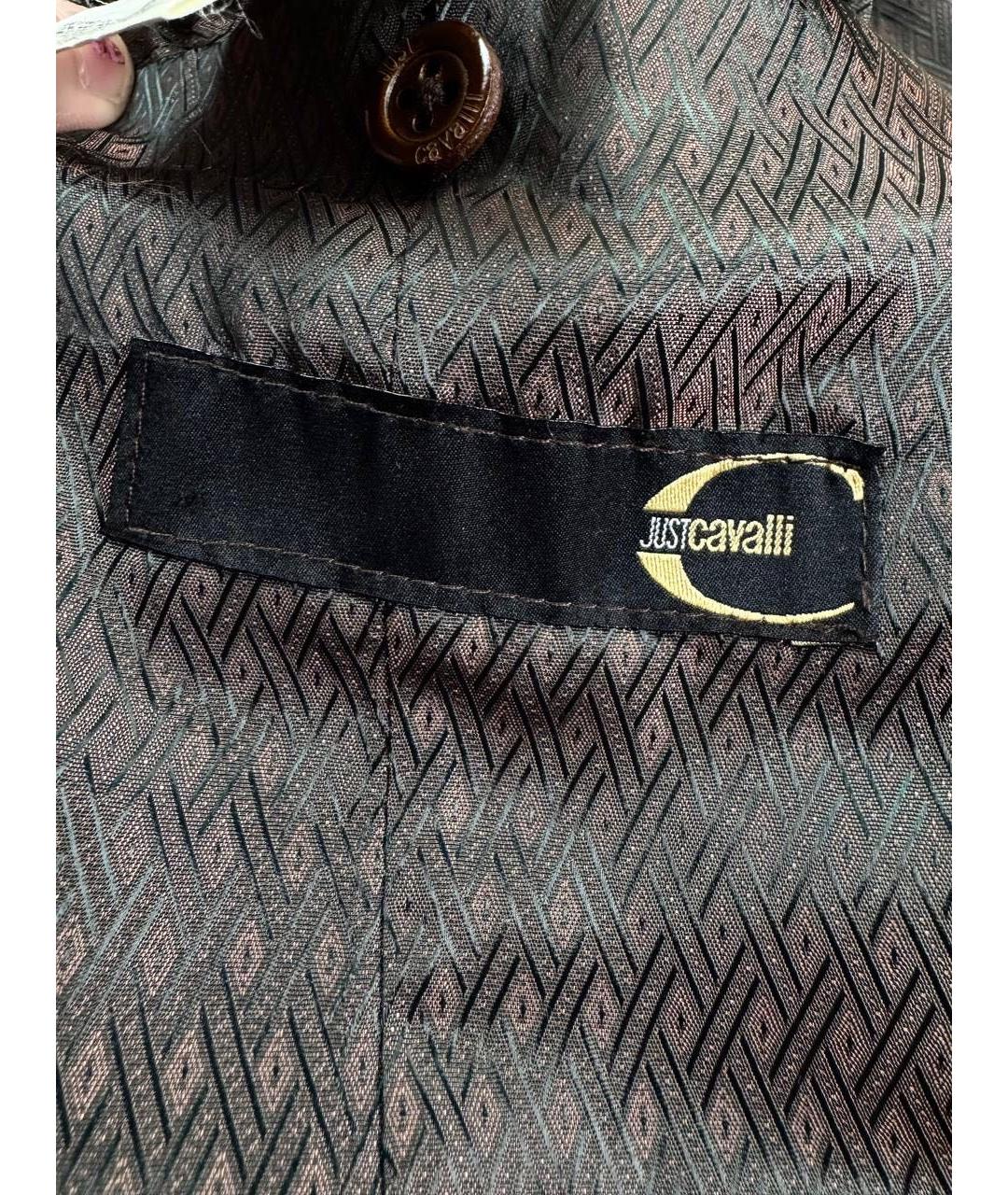 JUST CAVALLI Антрацитовое твидовое пальто, фото 6