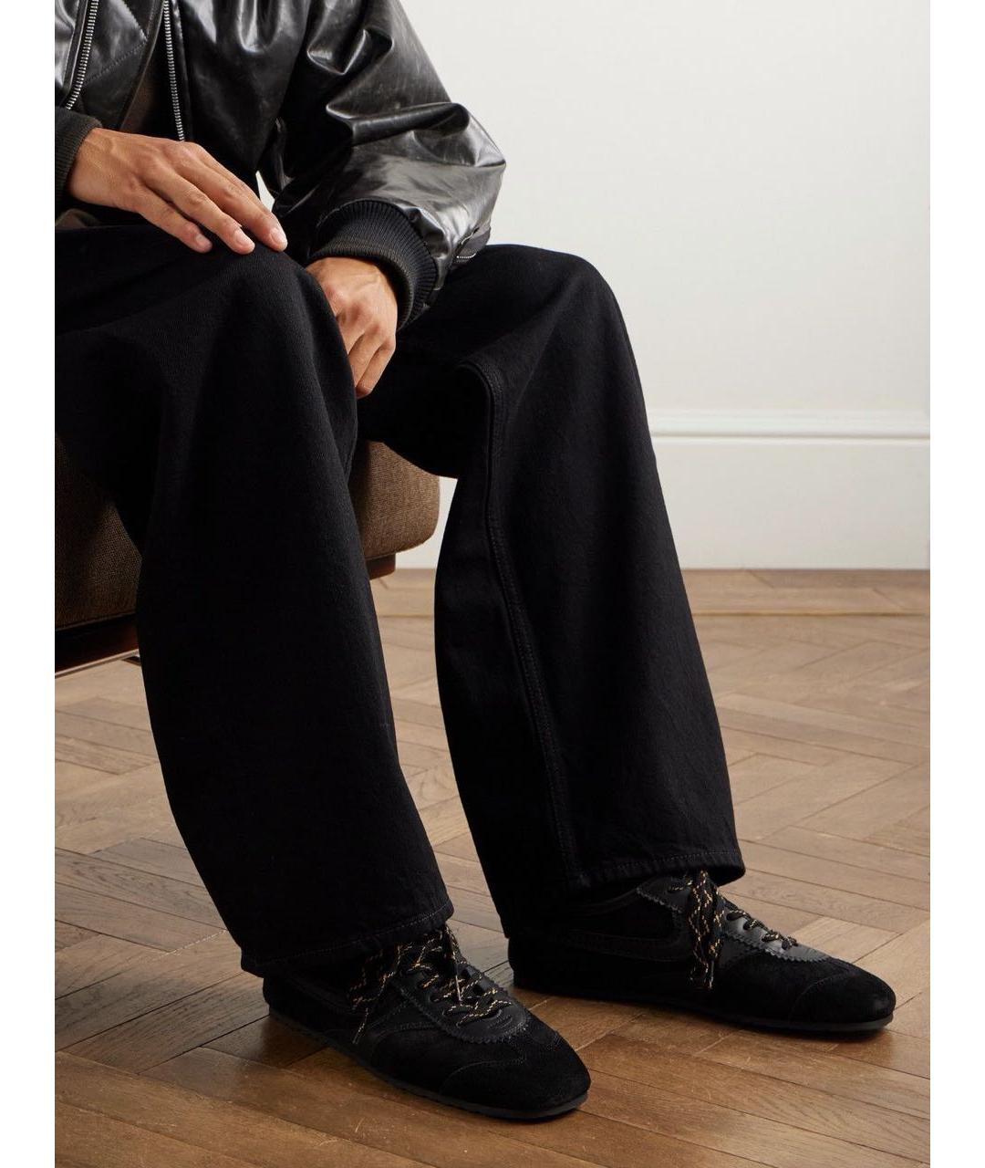 DRIES VAN NOTEN Черные замшевые кеды, фото 5