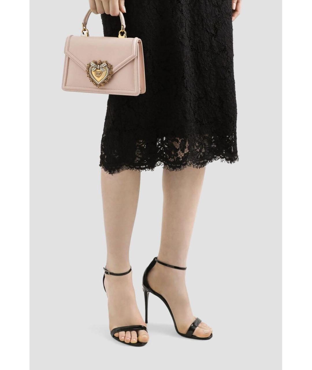 DOLCE&GABBANA Розовая кожаная сумка с короткими ручками, фото 7