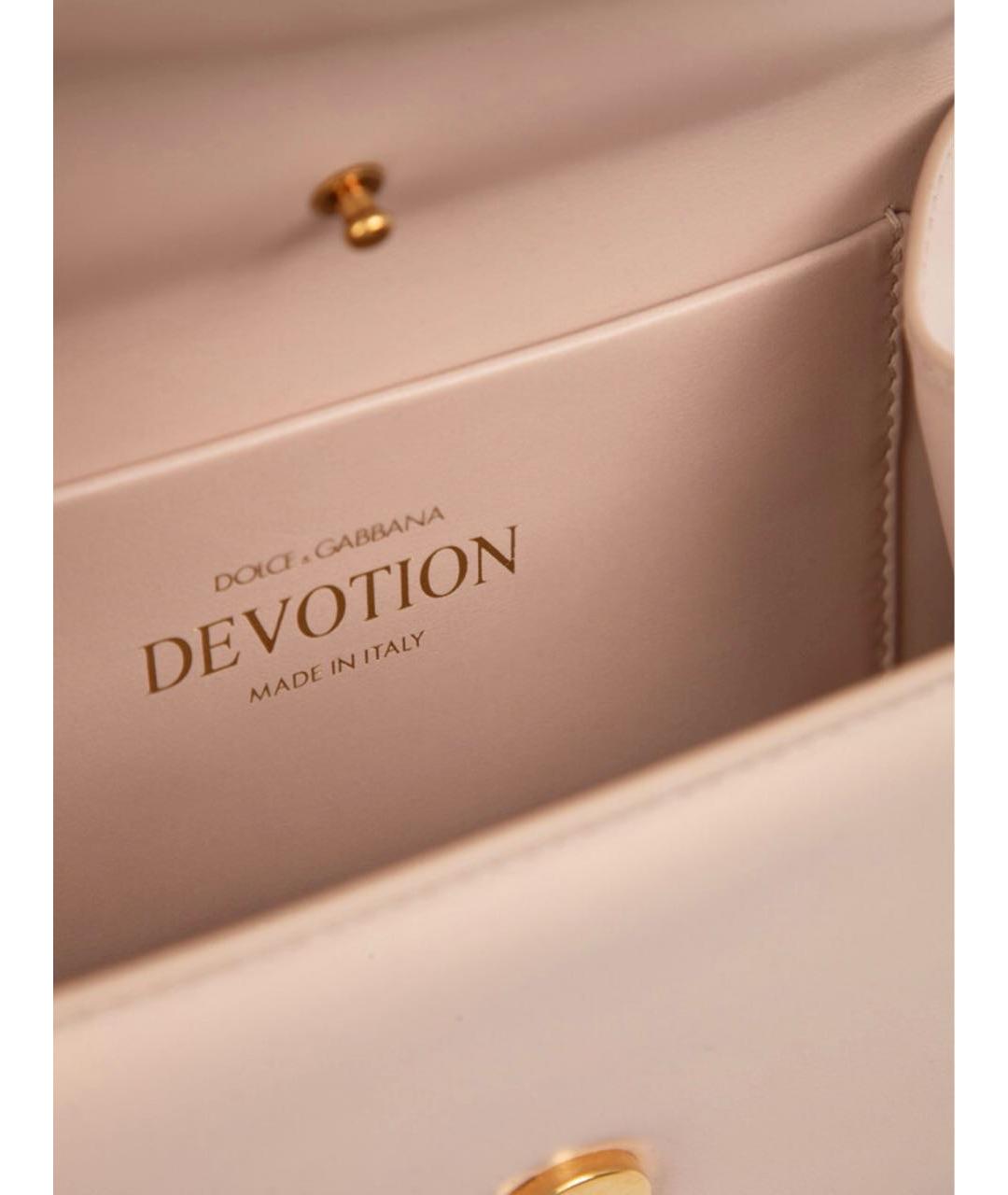 DOLCE&GABBANA Розовая кожаная сумка с короткими ручками, фото 5