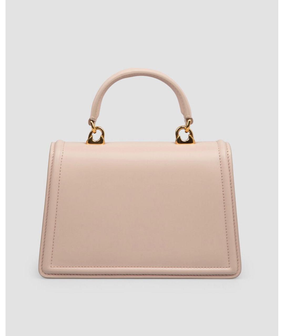 DOLCE&GABBANA Розовая кожаная сумка с короткими ручками, фото 3