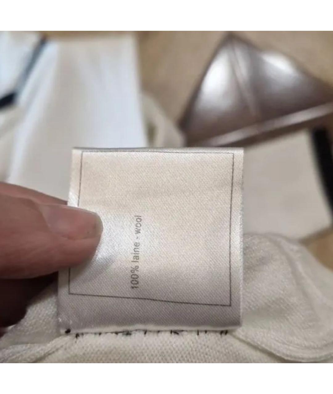 CHANEL Белое шерстяное повседневное платье, фото 7