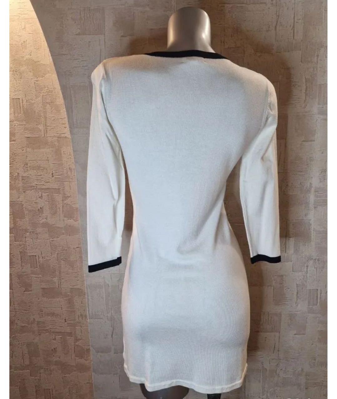 CHANEL Белое шерстяное повседневное платье, фото 4