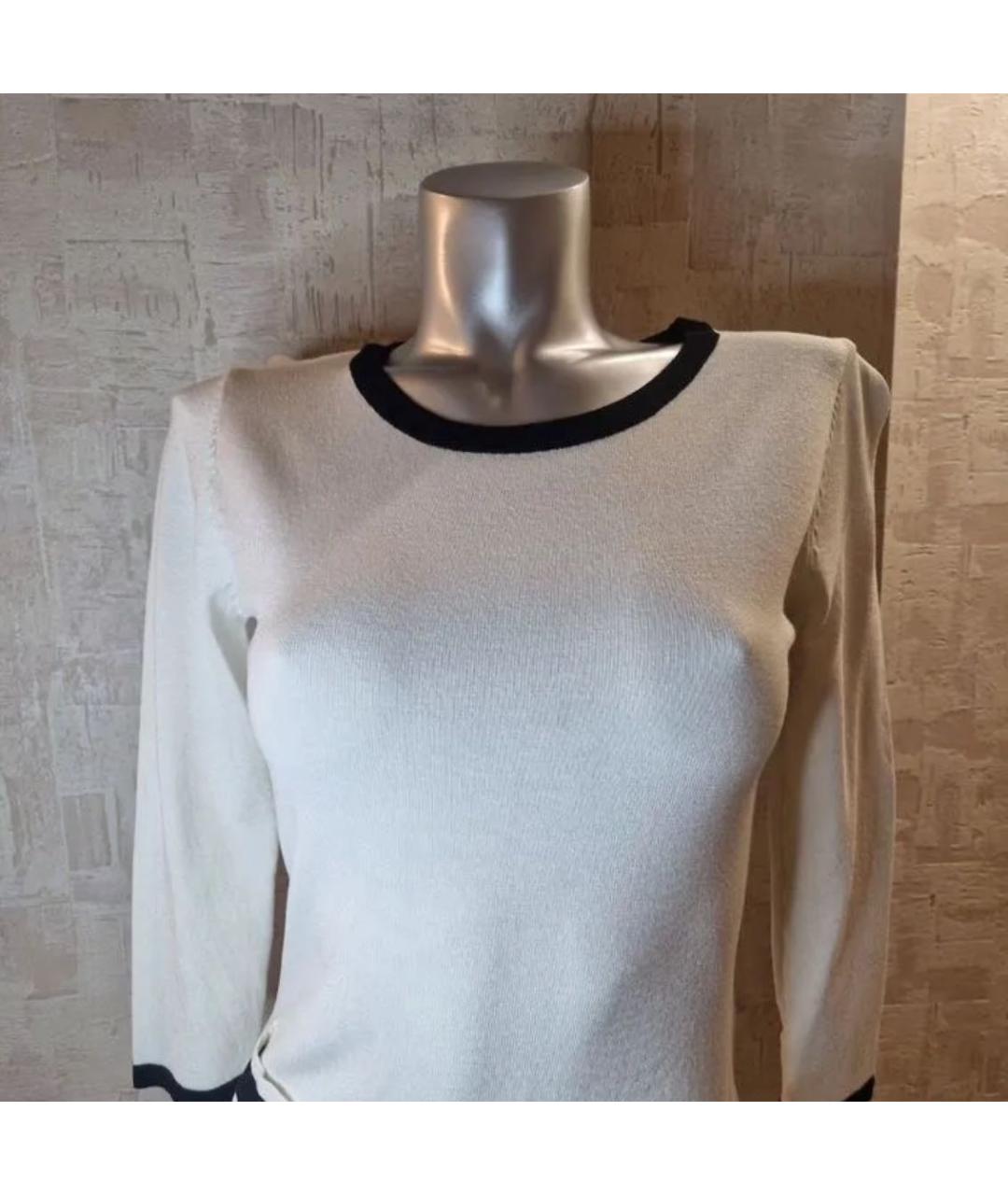 CHANEL Белое шерстяное повседневное платье, фото 2