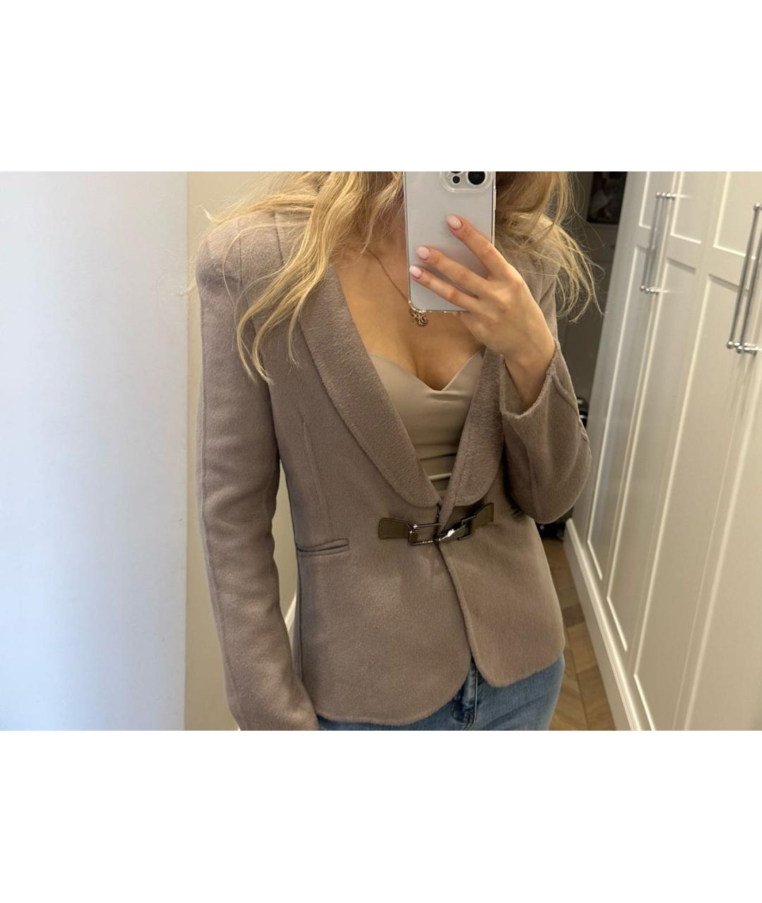 MAX MARA STUDIO Бежевый кашемировый жакет/пиджак, фото 7