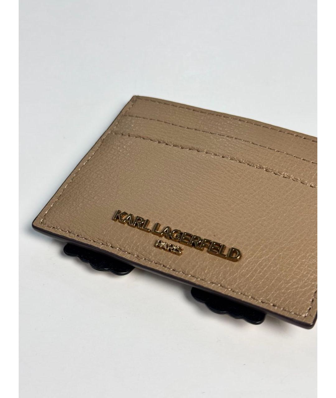 KARL LAGERFELD Коричневый кожаный кардхолдер, фото 4