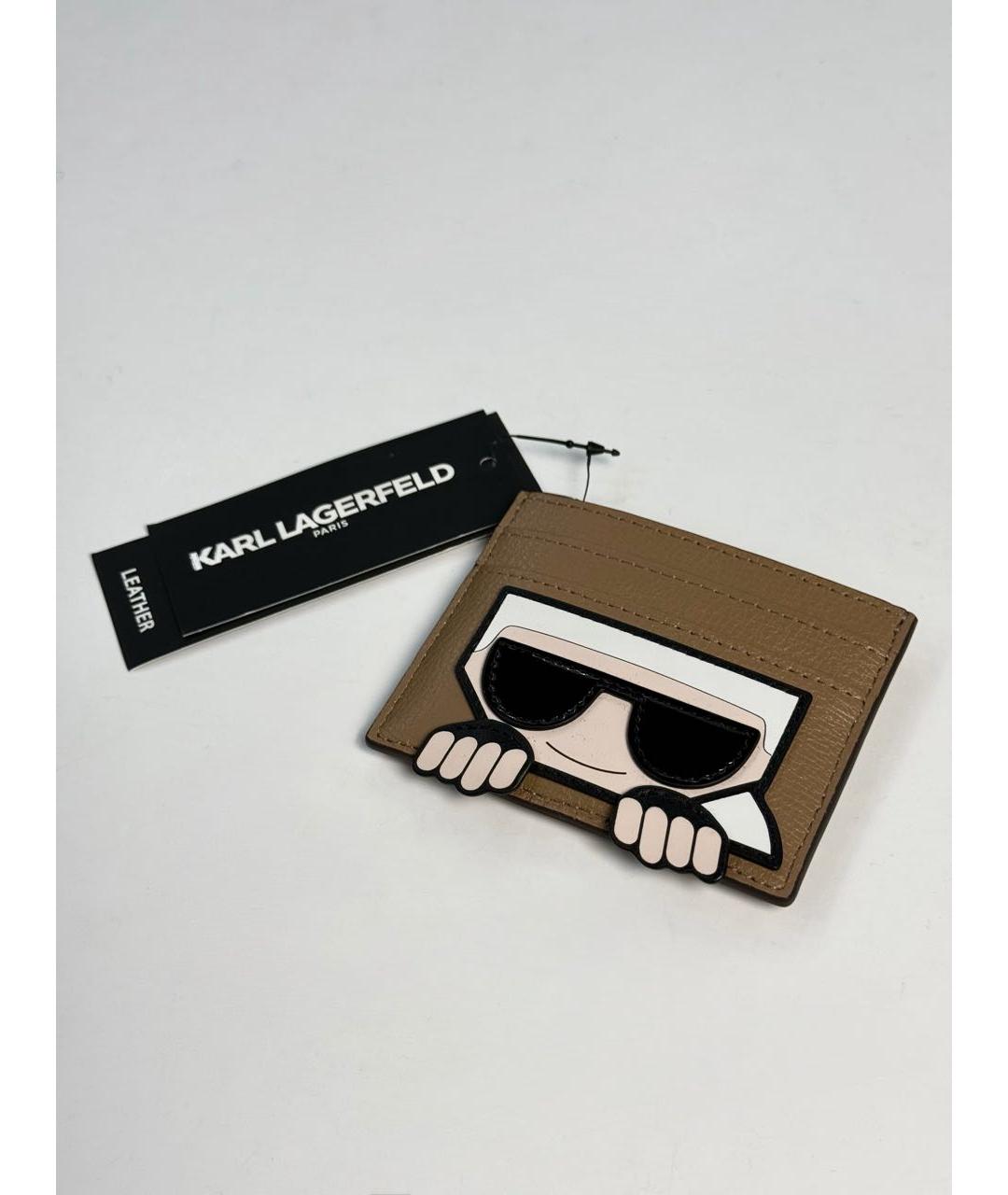 KARL LAGERFELD Коричневый кожаный кардхолдер, фото 5