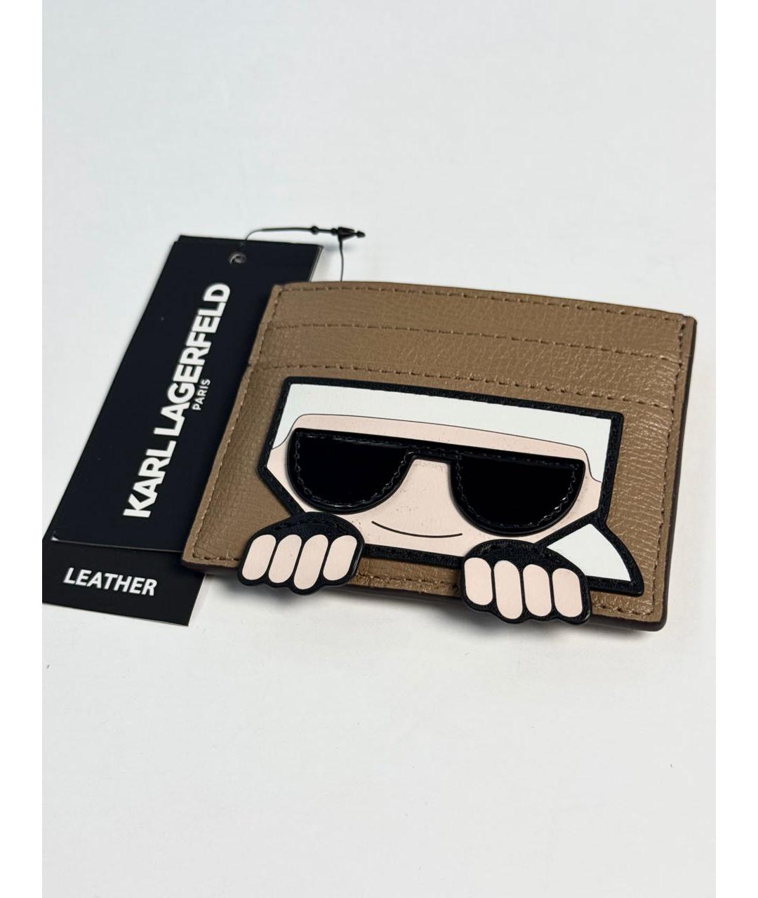 KARL LAGERFELD Коричневый кожаный кардхолдер, фото 3