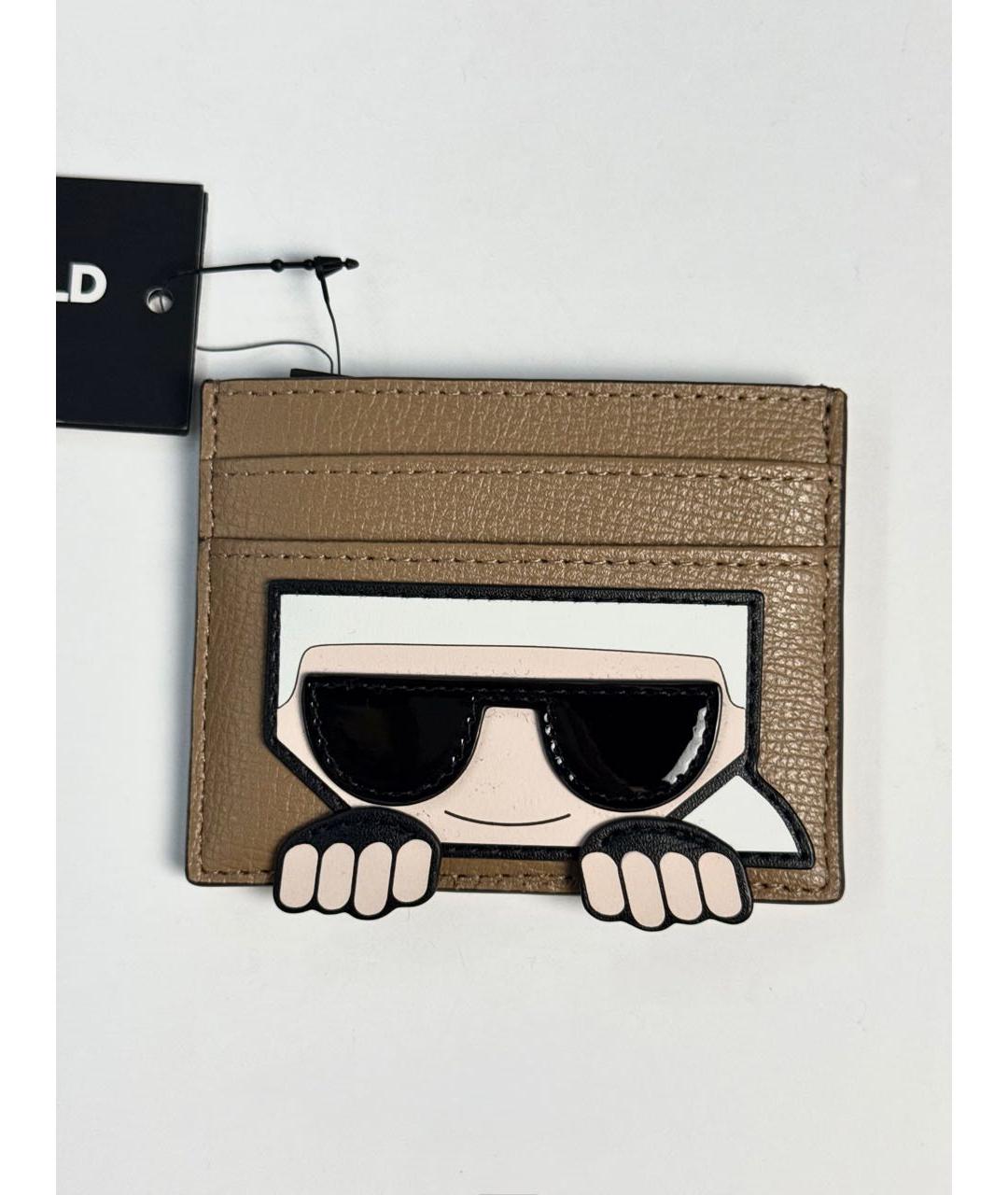 KARL LAGERFELD Коричневый кожаный кардхолдер, фото 6